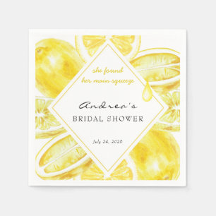 Serviette En Papier Main Squeeze Citrus Jaune Citron Réception de