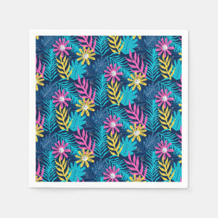 Serviette En Papier Main Tirée Motif Abstrait Avec Plantes-86761