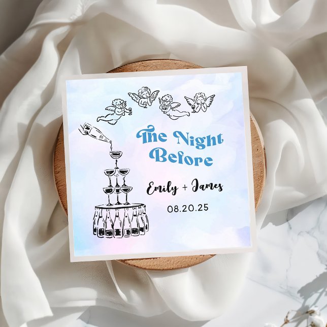 Serviette En Papier Main Tirée Quirky La Nuit Avant Mariage Serviettes (Créateur téléchargé)