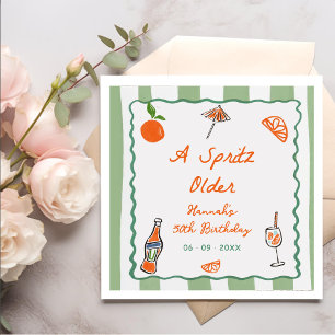 Serviette En Papier Main Tirée Un Spritz Anniversaire Fête