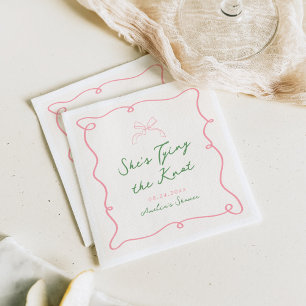 Serviette En Papier Main Whimsical Tirée Vert & Douche Rose
