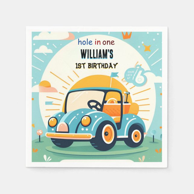 Serviette En Papier maintenant garçon joli golf trou dans un premier 1 (Devant)