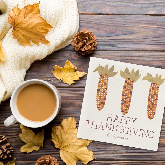 Serviette En Papier Maïs ou Bon thanksgiving de maïs indien (Créateur téléchargé)