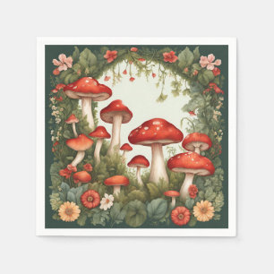 Serviette En Papier Maison Champignon Cottagecore