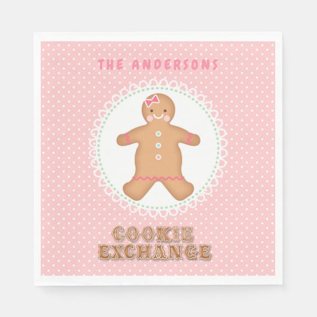 Serviette En Papier Maison de pain d'épices | Cookie Exchange Personna (Devant)