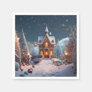 Serviette En Papier Maison de pain d'épices Noël