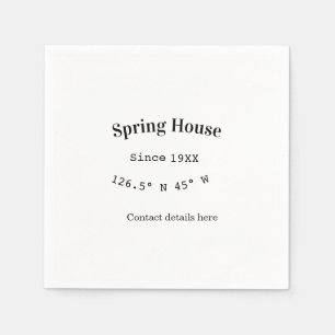 Serviette En Papier maison de printemps etc. Date année coordonnées pe