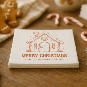 Serviette En Papier Maison en pain d'épices de Whimsical Joyeux Noël