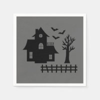 Maison hantée d'Halloween avec chauves-souris et a