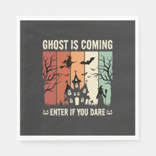 Serviette En Papier Maison Hantée Fantôme d'Halloween Arrive