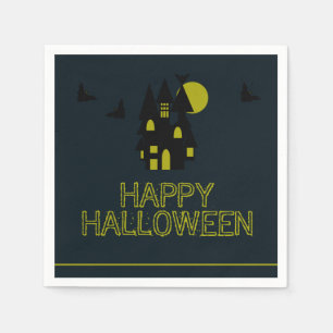 Serviette En Papier Maison hantée, Joyeux Halloween