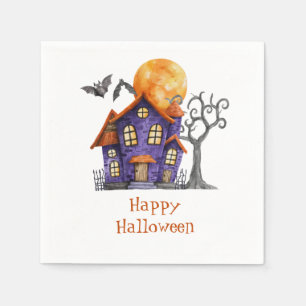 Serviette En Papier Maison hantée personnalisée Joyeux Halloween