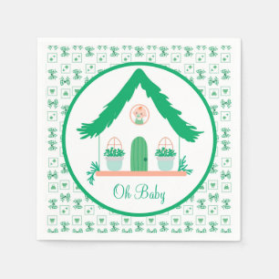 Serviette En Papier Maison verte personnalisée Oh Baby shower