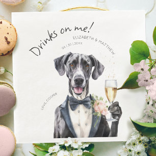Serviette En Papier Majestic Great Dane Waiter Aquarelle personnalisab
