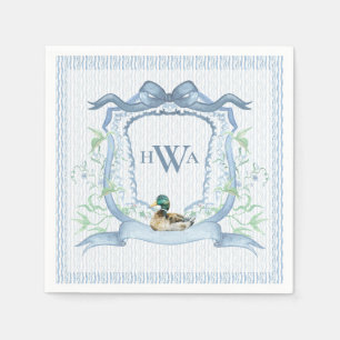 Serviette En Papier Mallard Canard Monogramme