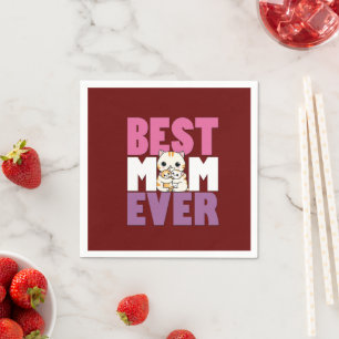 Serviette En Papier Mama love cadeau de la fête des mères pour le meil