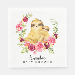 Serviette En Papier Maman & Bébé Sloth Girls Douche Papier serviette