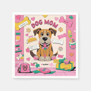 Serviette En Papier Maman chien chiot de dessin animé dans une chambre