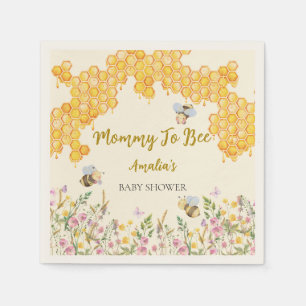 Serviette En Papier Maman devient abeille Fête bébé abeille bourdon Fl