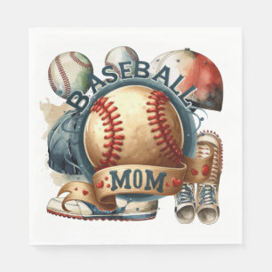 Serviette En Papier Maman du baseball