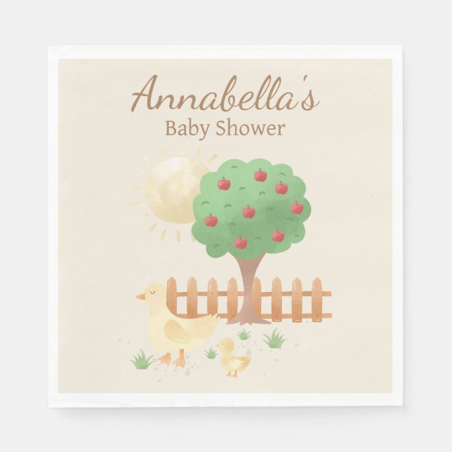 Serviette En Papier Maman et bébé canard mignonne Baby shower (Devant)