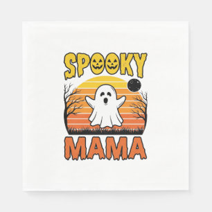 Serviette En Papier Maman Fantôme Vintage T-shirt de Halloween Design_