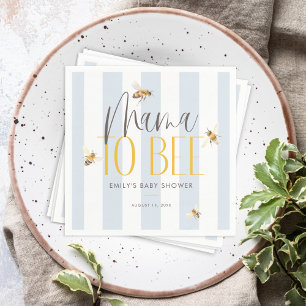 Serviette En Papier Maman to Bee Honey Baby shower bleu