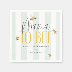 Serviette En Papier Maman to Bee Honey Baby shower vert
