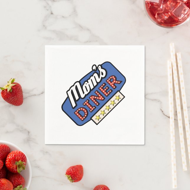 Serviette En Papier Maman's Diner - Maman Life Kitchen Napkins (En situation)