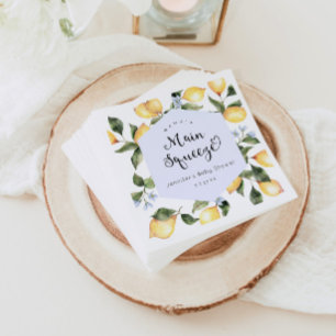 Serviette En Papier Mamas citron bleu principal serrer les serviettes