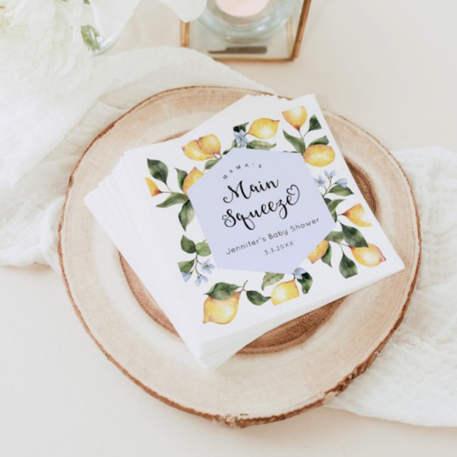 Serviette En Papier Mamas citron bleu principal serrer les serviettes  (Créateur téléchargé)