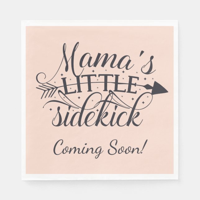 Serviette En Papier Mamas Little Sidekick Baby shower serviettes (Devant)