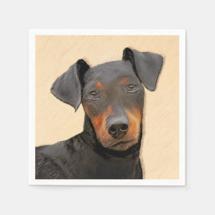 Serviette En Papier Manchester Terrier Peinture Art animal original