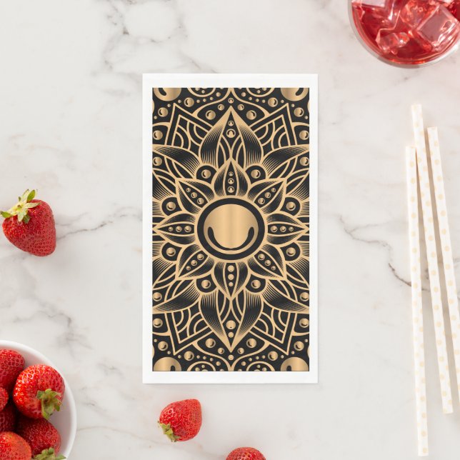 Serviette En Papier Mandala de luxe 12 (En situation)