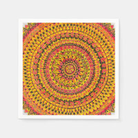 Mandala Original Art Orange Couleur