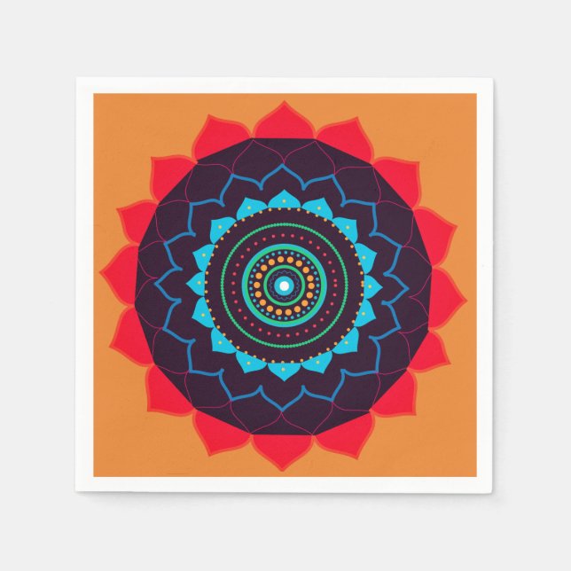 Serviette En Papier Mandala Paper Napkin (Devant)