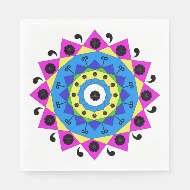 Serviette En Papier Mandala Paper Napkin (Devant)