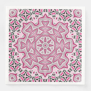 Serviette En Papier mandala ronde en mosaïque moderne Abstraite kaléid
