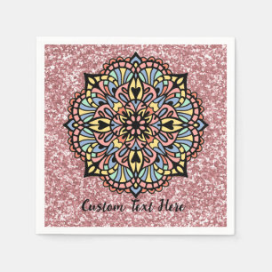 Serviette En Papier Mandala Zen Yoga Méditation Pastel Parties scintil