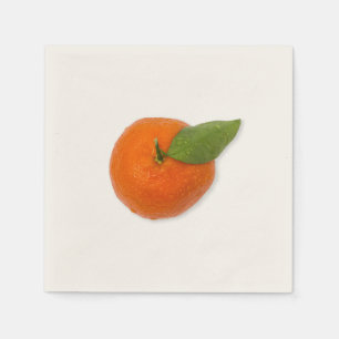 Serviette En Papier Mandarin avec feuille verte