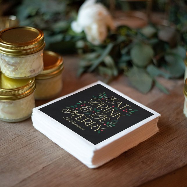 Serviette En Papier Manger Boire Soyez Joyeux Naples de Noël (Créateur téléchargé)