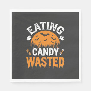 Serviette En Papier Manger des bonbons gâché Halloween Design_1