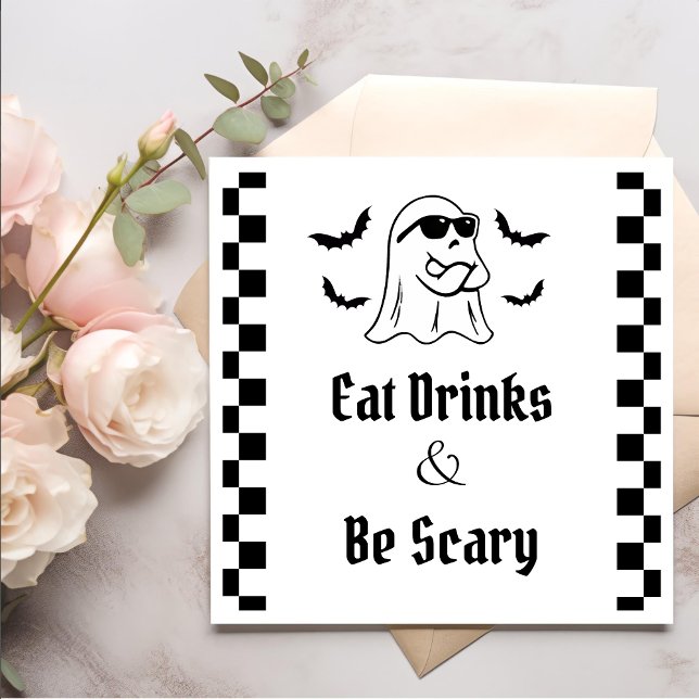 Serviette En Papier Mangez des boissons et soyez effrayant Halloween P (Créateur téléchargé)