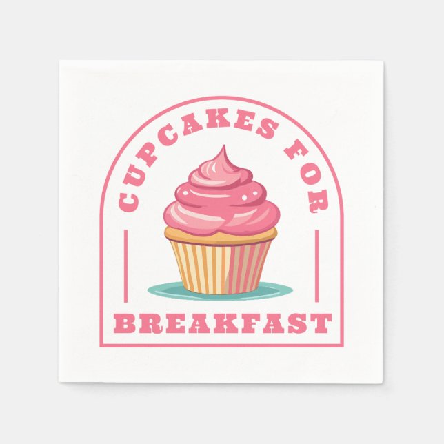 Serviette En Papier Mangez des gâteaux pour le petit-déjeuner (Devant)