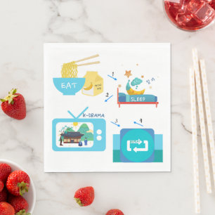 Serviette En Papier Mangez le sommeil K-Drama et répétez