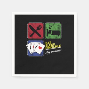 Serviette En Papier Mangez Sleep Pinochle Joueurs Penochle Gamble Card