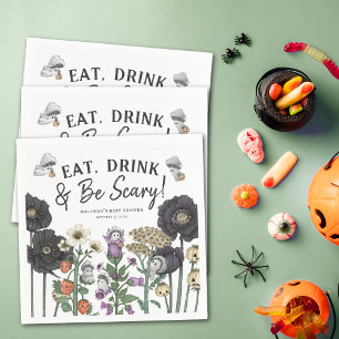 Serviette En Papier Mangez un verre et soyez effrayant Baby shower d'H