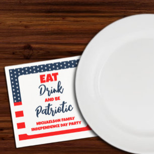 Serviette En Papier Mangez Un Verre Et Soyez Patriotique 4 juillet
