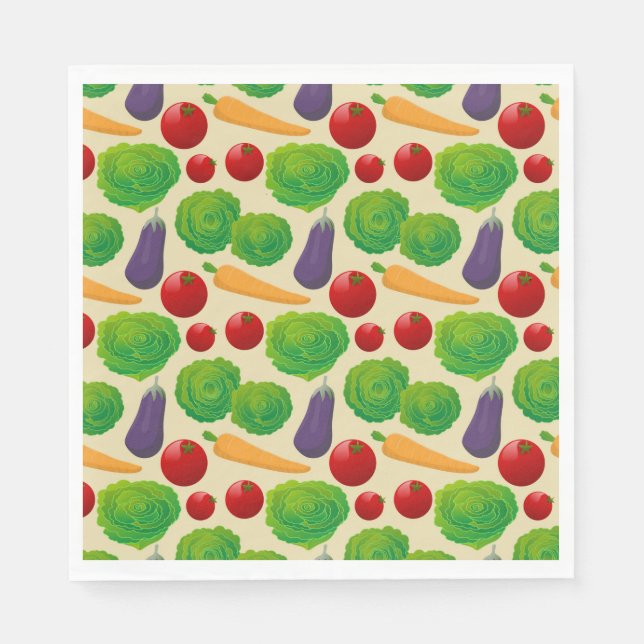 Serviette En Papier Mangez vos légumes (Devant)