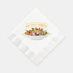 Serviette En Papier Mangez vos Légumes Citer salade fraîche mélange bo